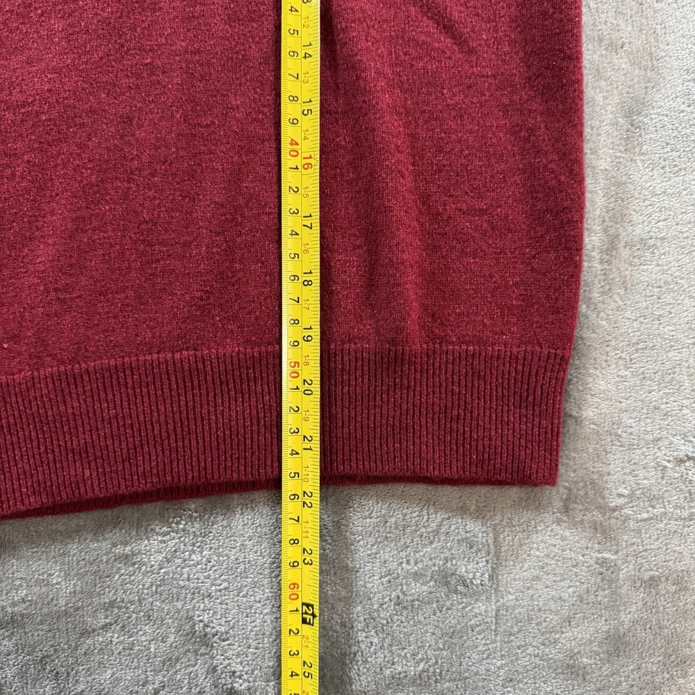 Vintage Jacques de Loux 100% Cashmere Sweater Red V Neck NWT Womens L Mens S USA - Picture 10 of 16